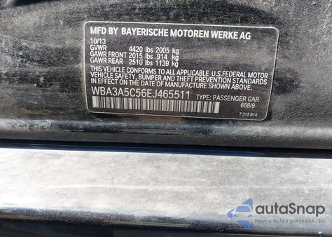 2014 BMW 328I из США, поврежденный, VIN WBA3A5C56EJ465511